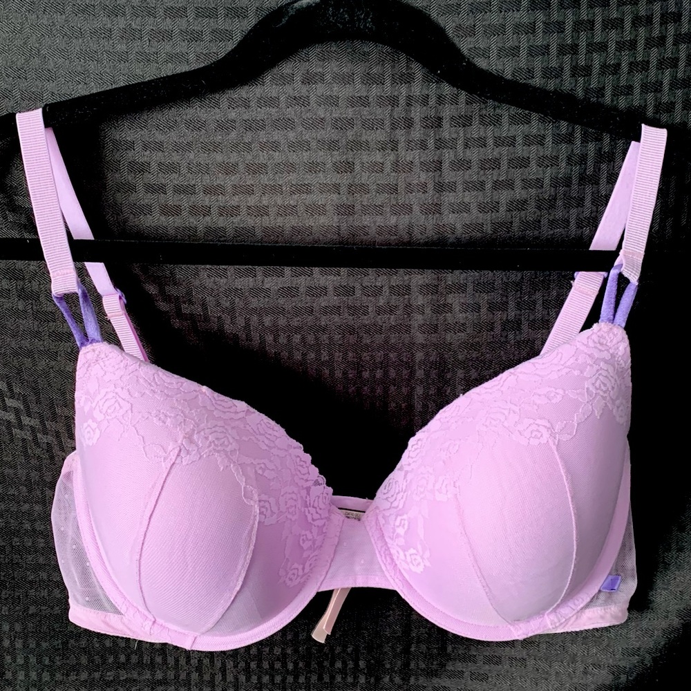 Victoria’s Secret Lined Demi Floral Lace Lilac Underwire Bra